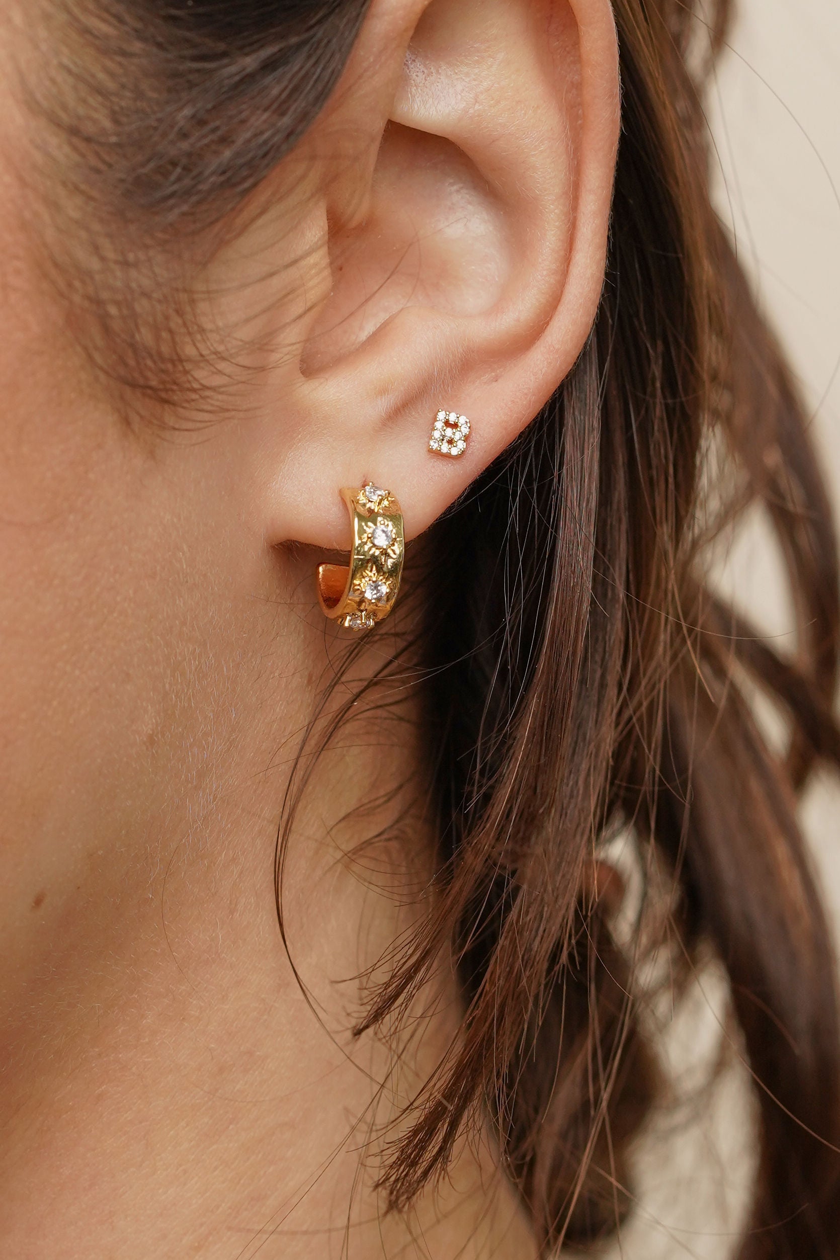 Shiny Initial Studs - Small