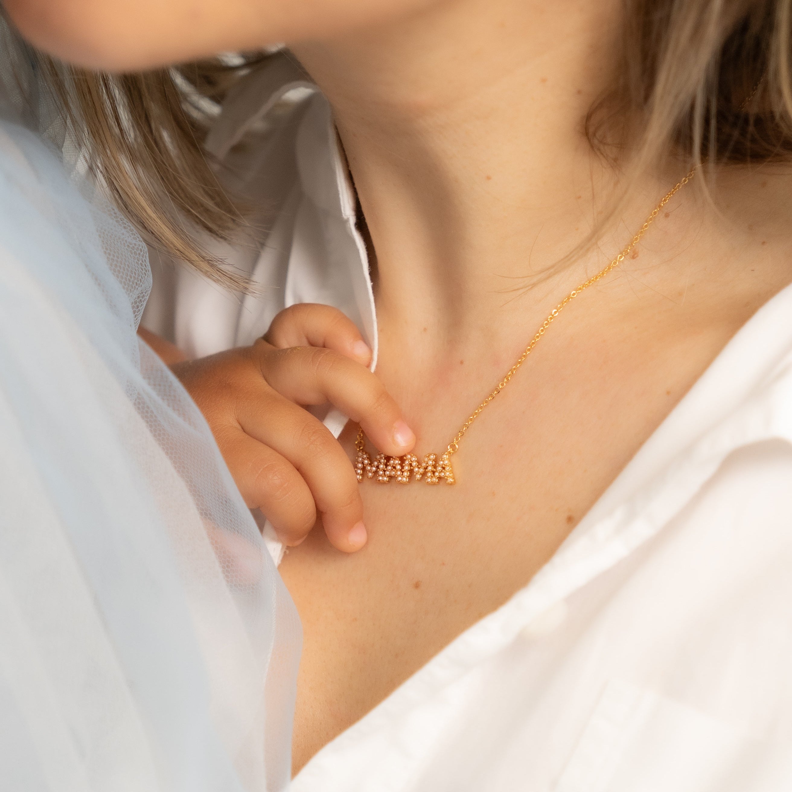 18K Gold Mama Pearl Necklace