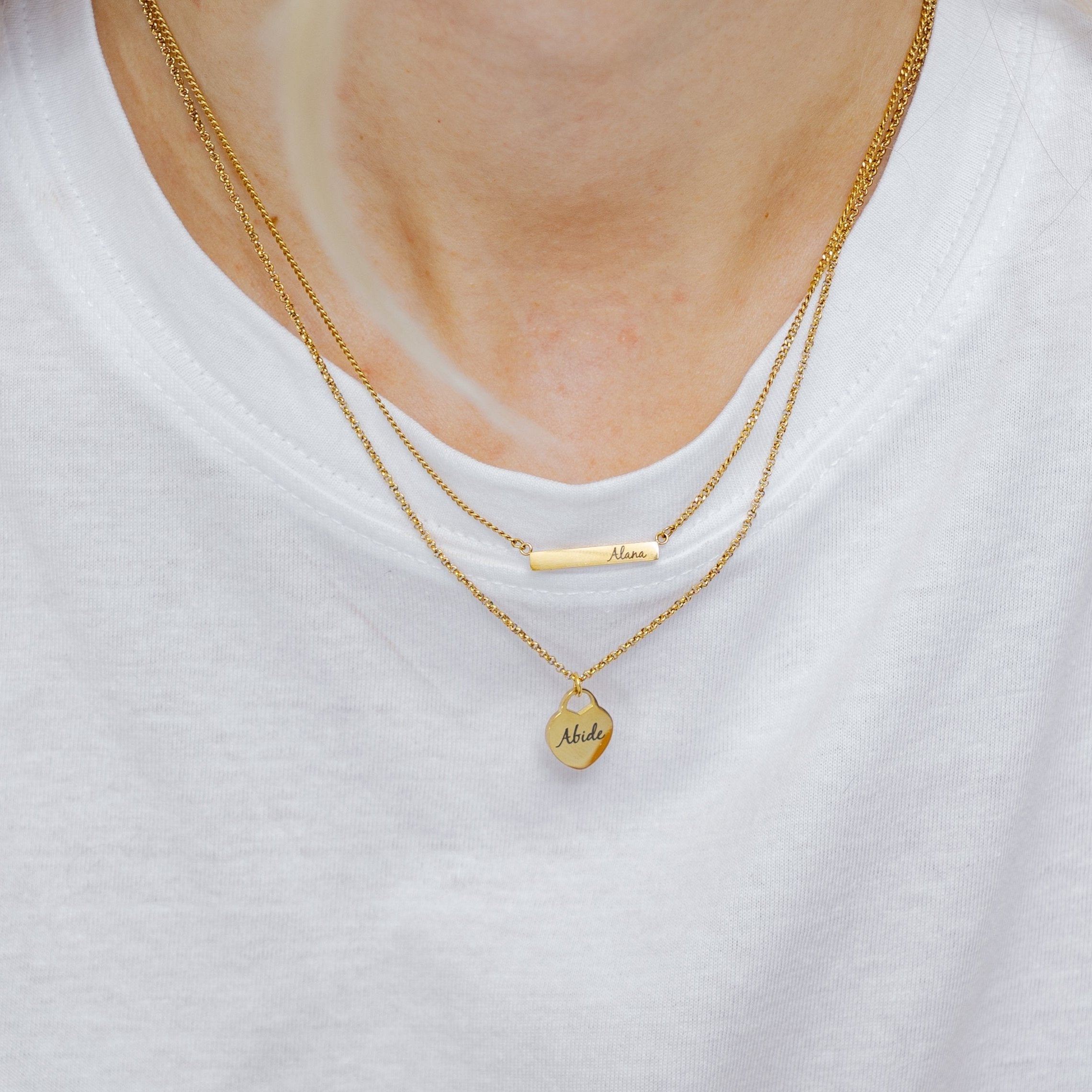 Waterproof Simple Gold Heart Necklace