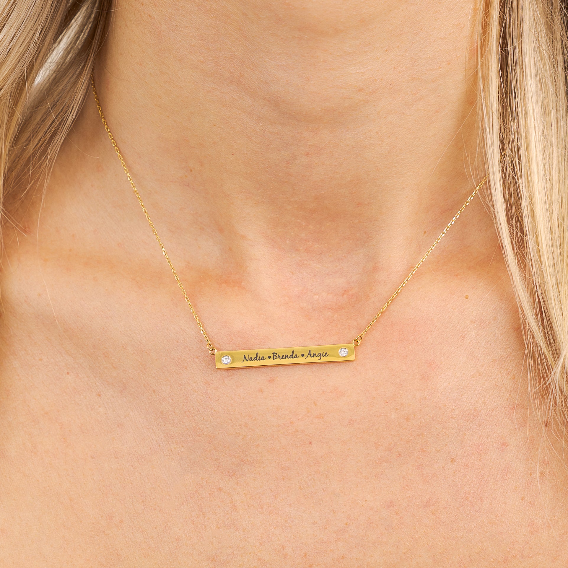 Personalized Diamond Bar Necklace