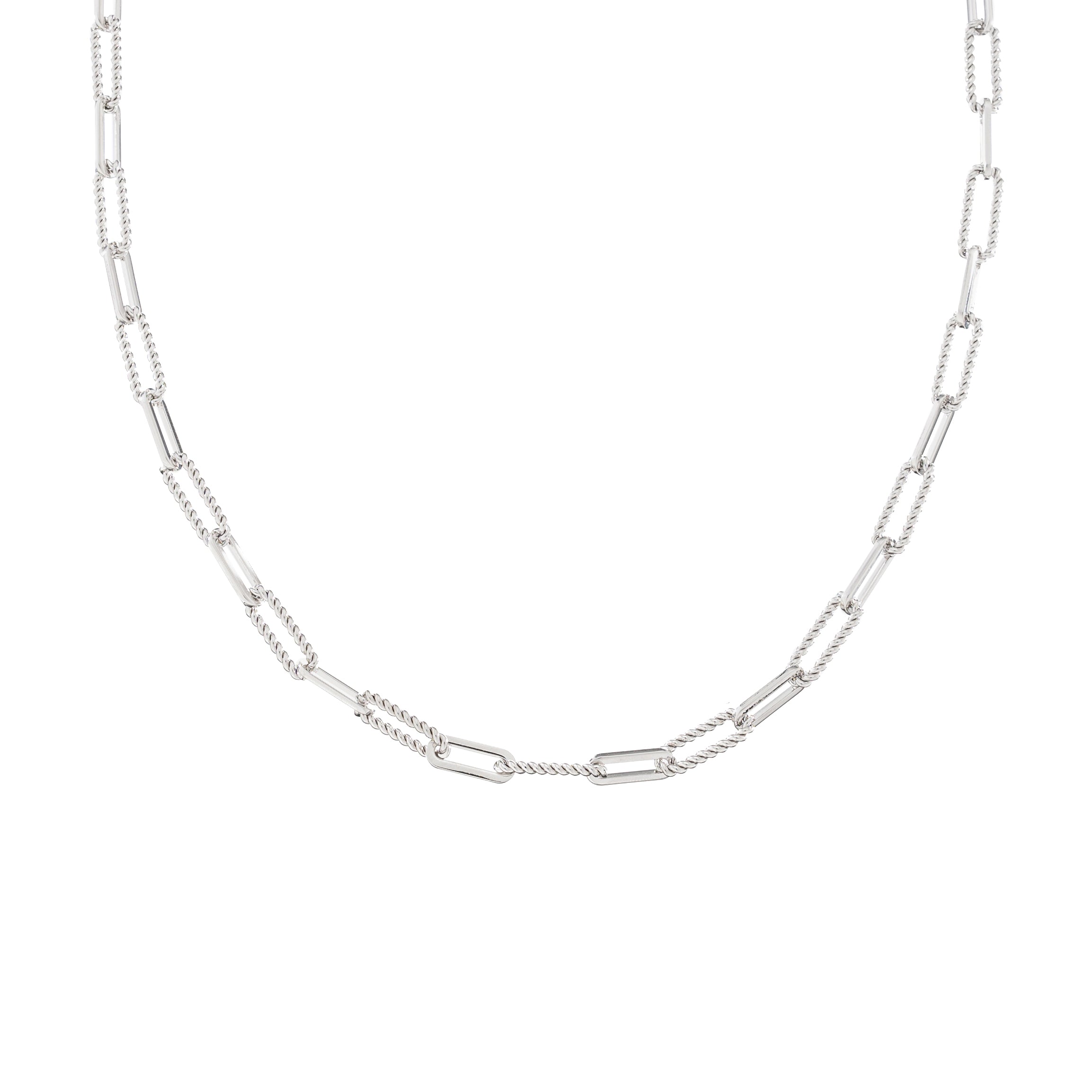 Silver Twisted Links Necklace – Brenda Grands Jewelry