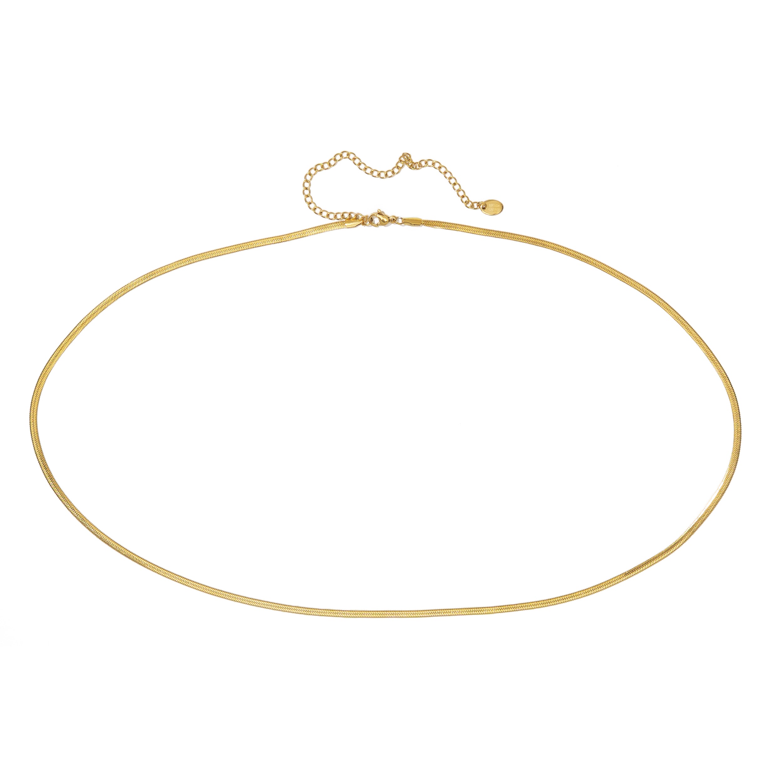 18K Gold Herringbone Belly Chain