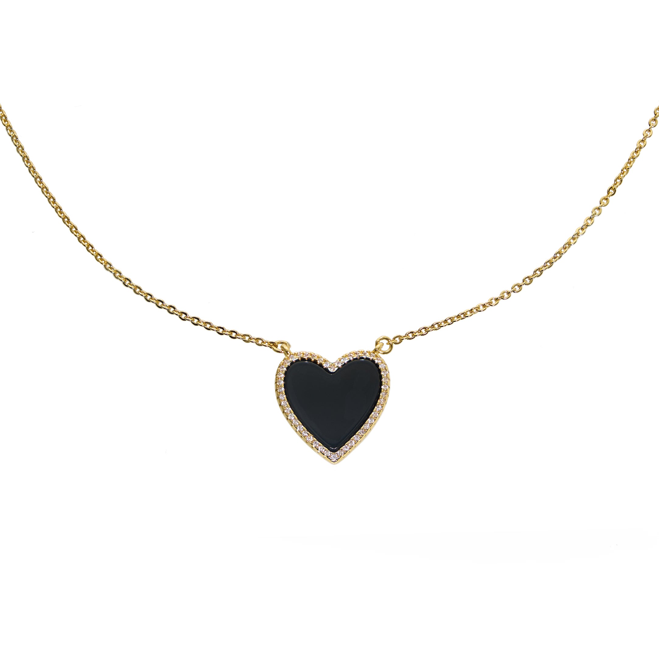Pre Order-The Classic Onyx Heart Necklace - Pre Order