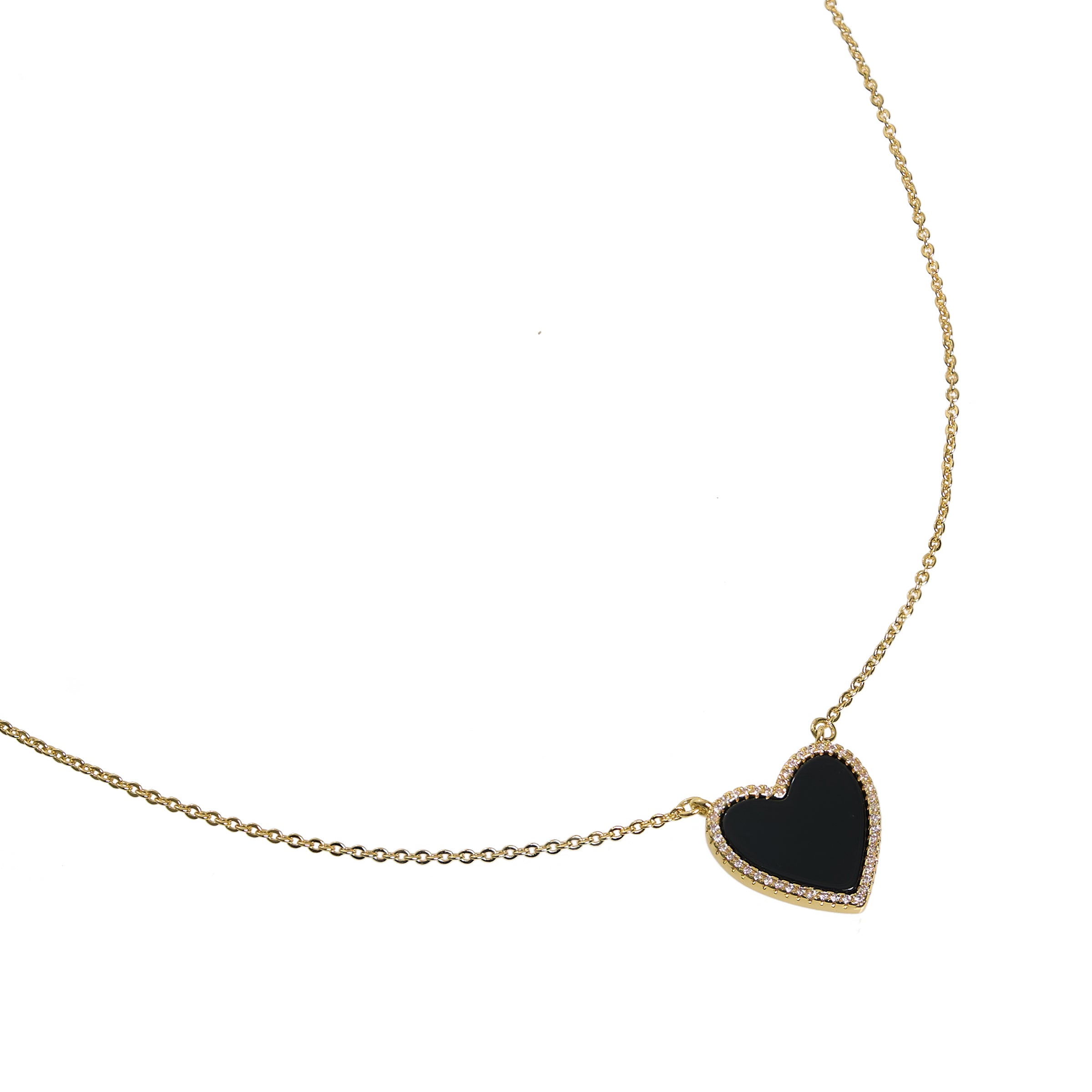 Pre Order-The Classic Onyx Heart Necklace - Pre Order