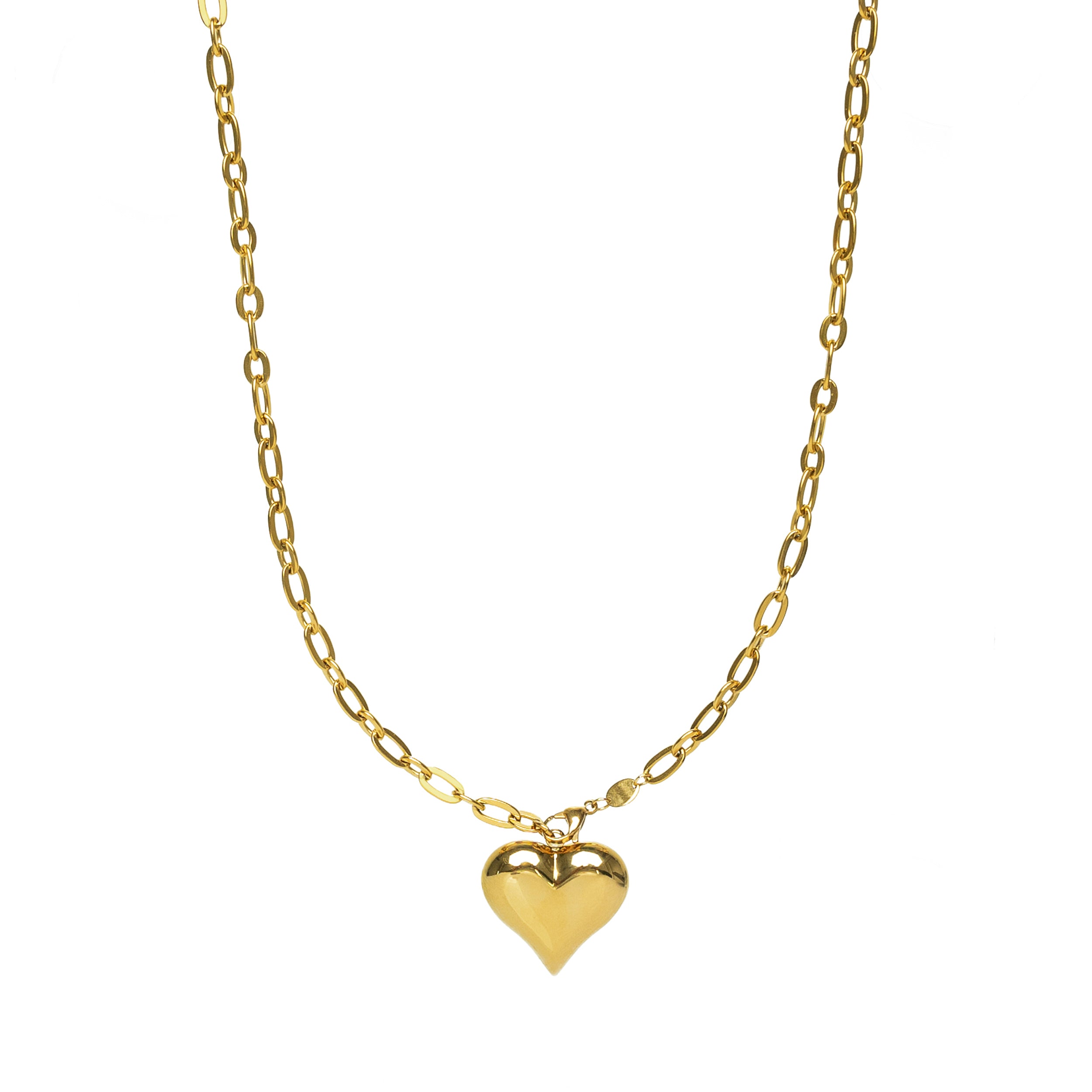 Adjustable Big Puffy Heart Necklace