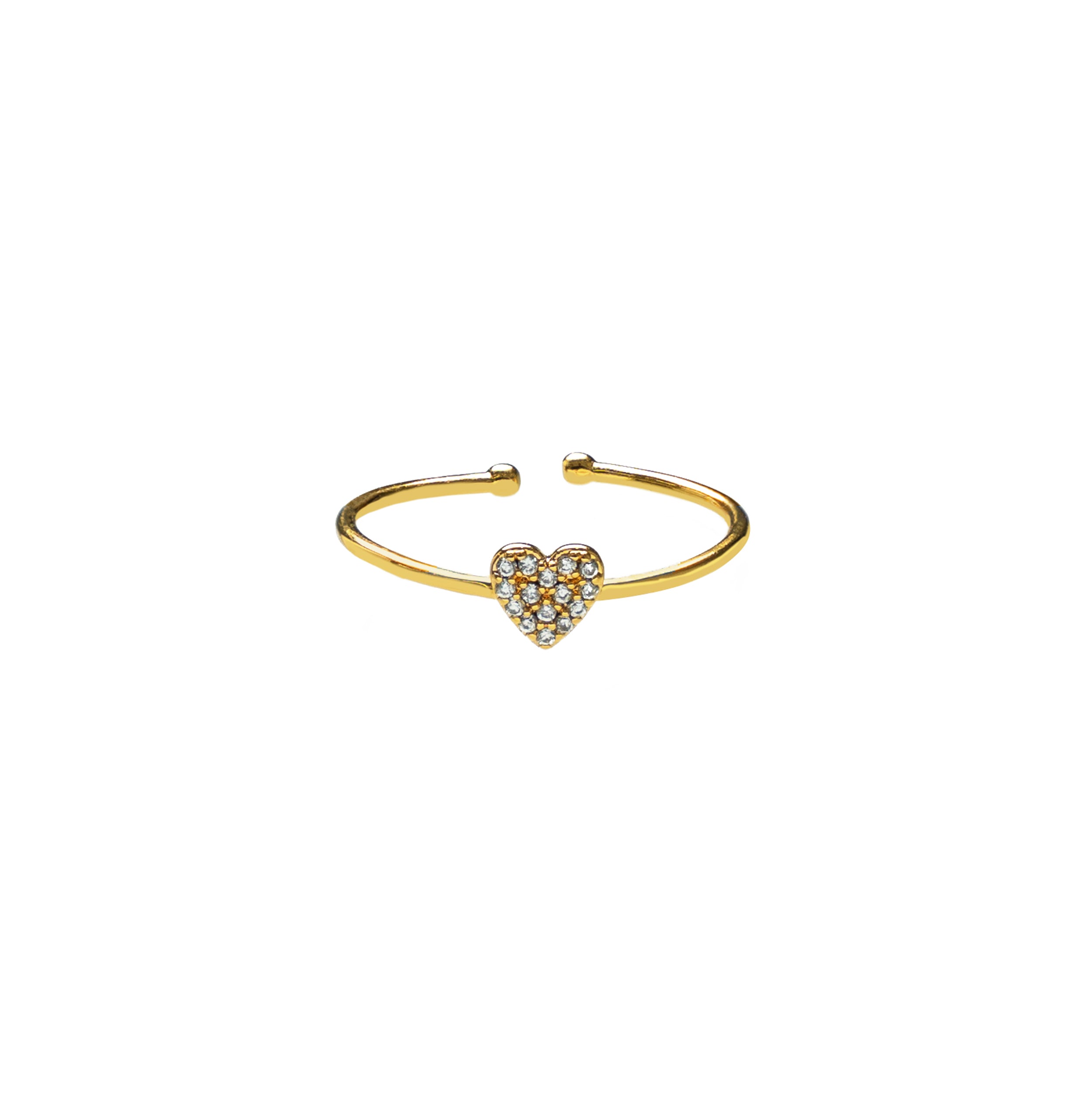 Adjustable Mini Shiny Heart Ring