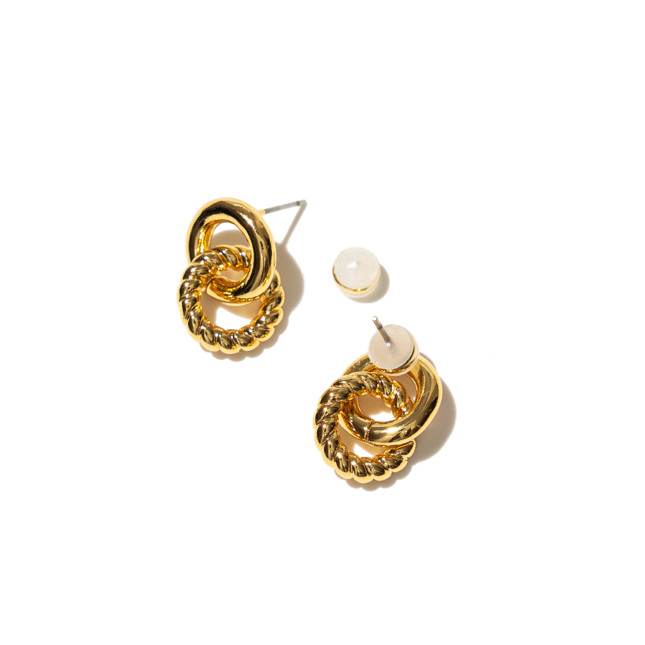 18K Gold Twisted Link Studs