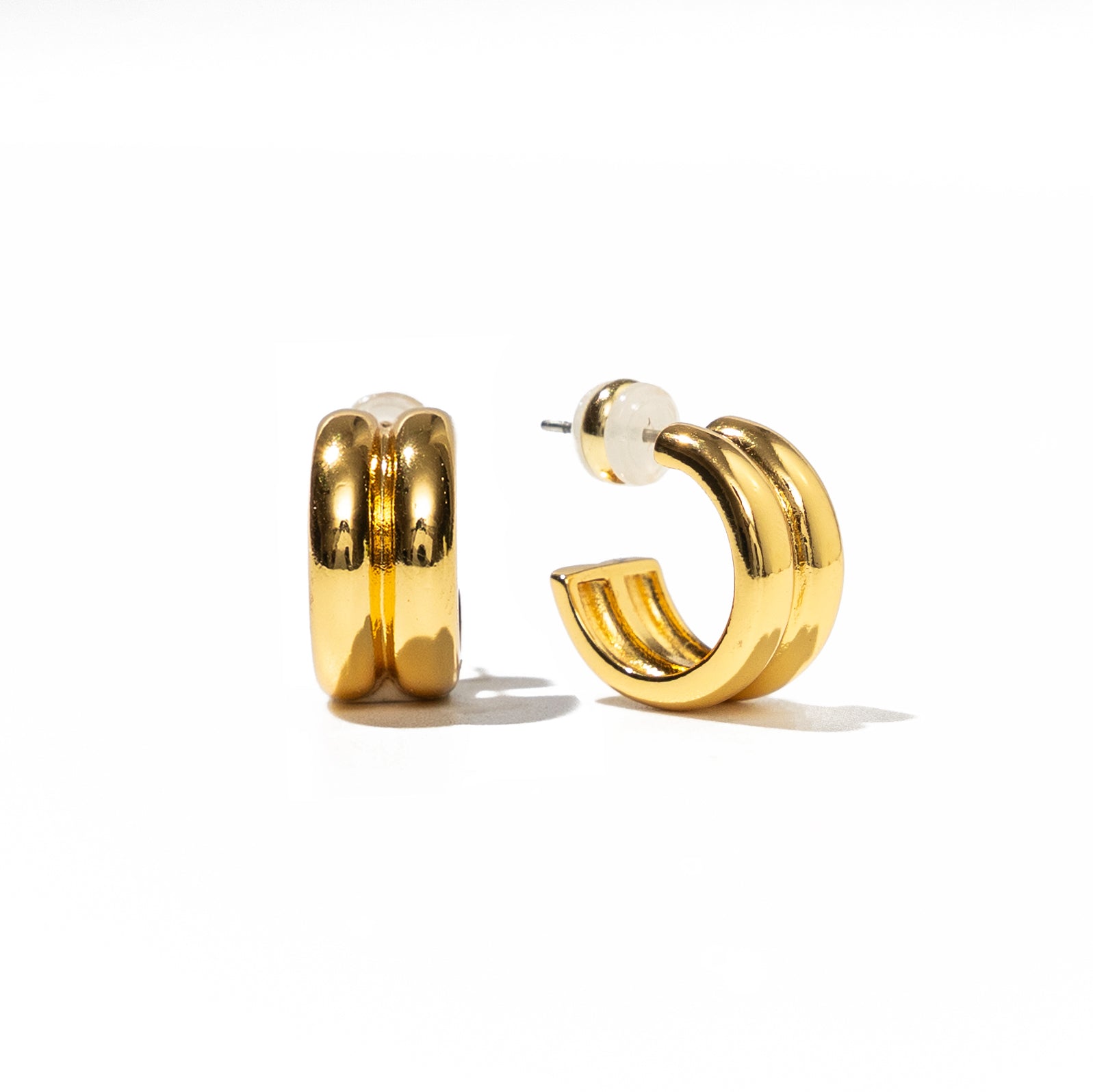 18K Gold Twin Mini Hoops