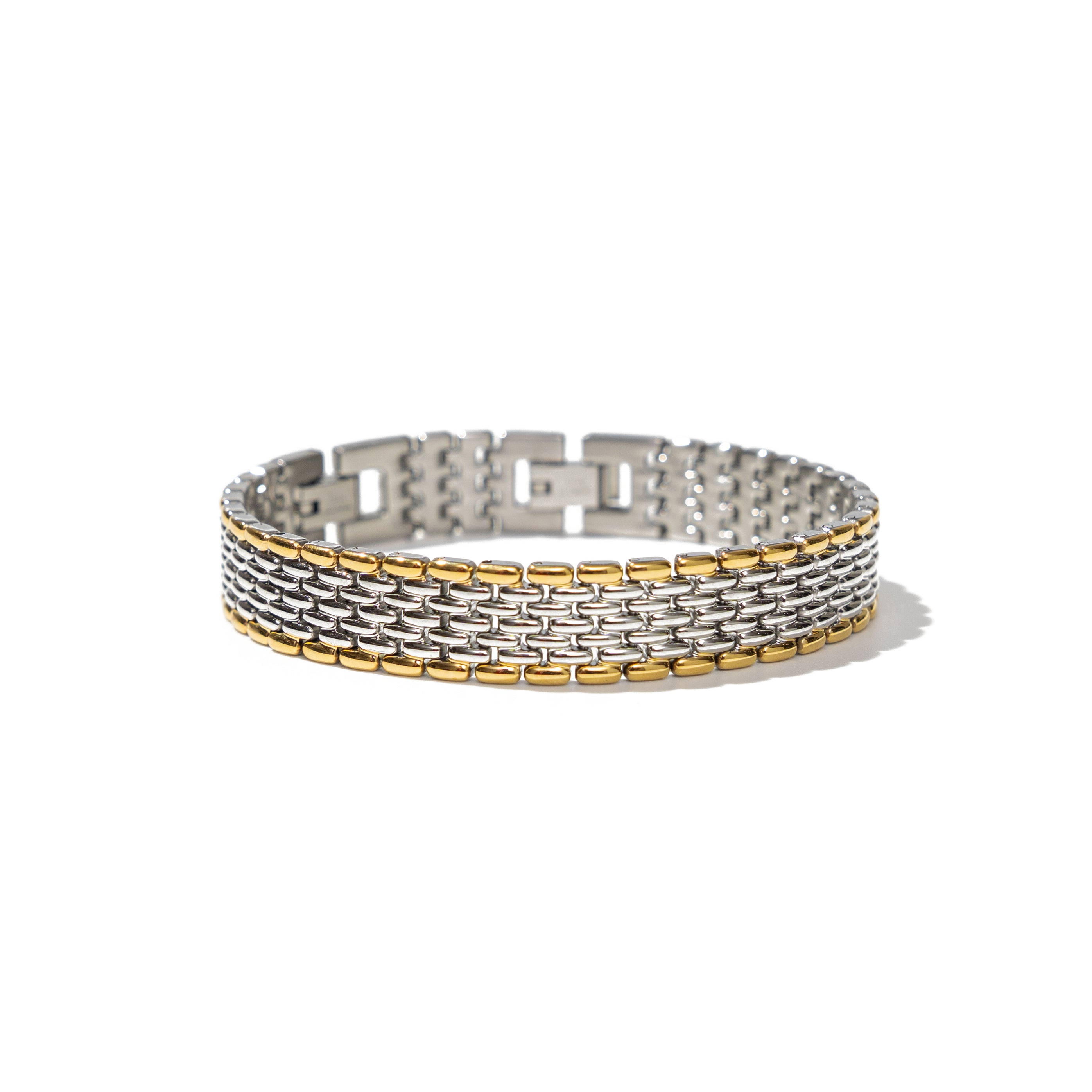 Waterproof Chunky Two-Tone Bracelet - Watch Style