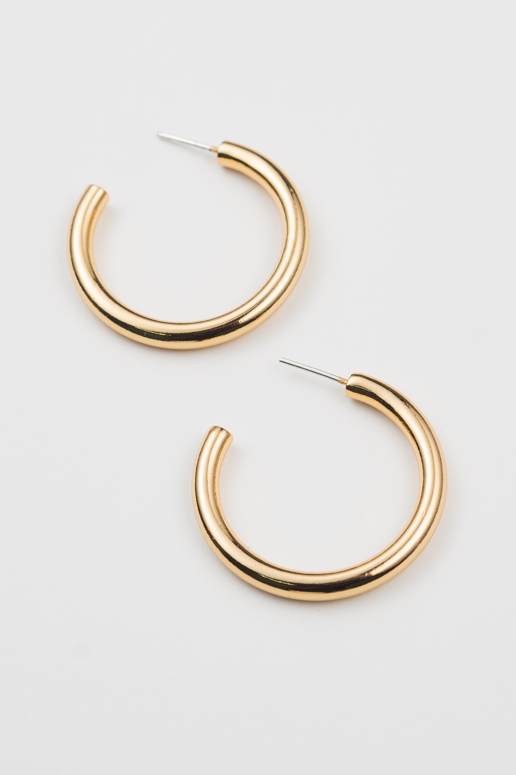 24K Gold 37mm Tube Hoops