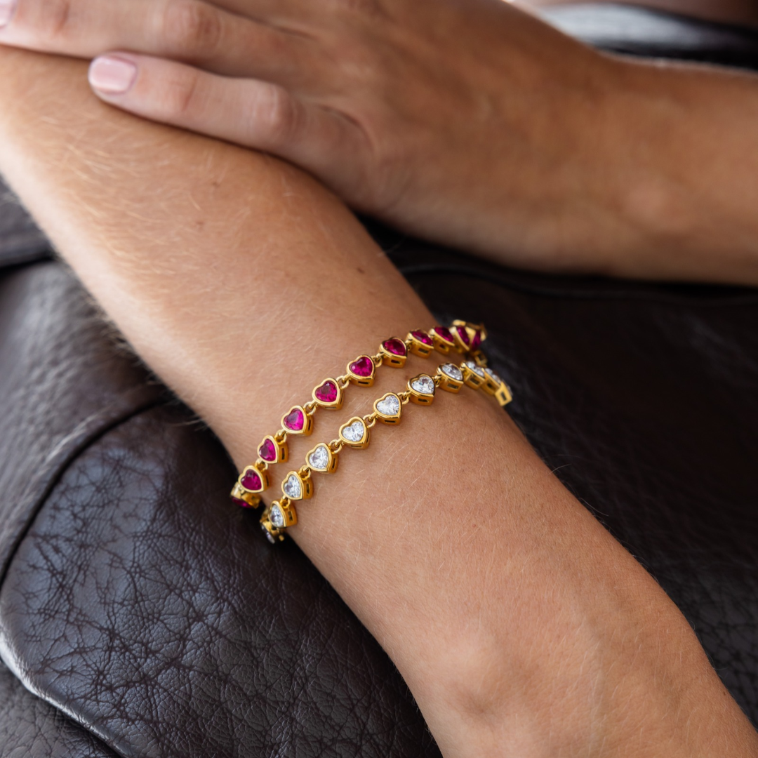 Heart Tennis Adjustable Bracelet