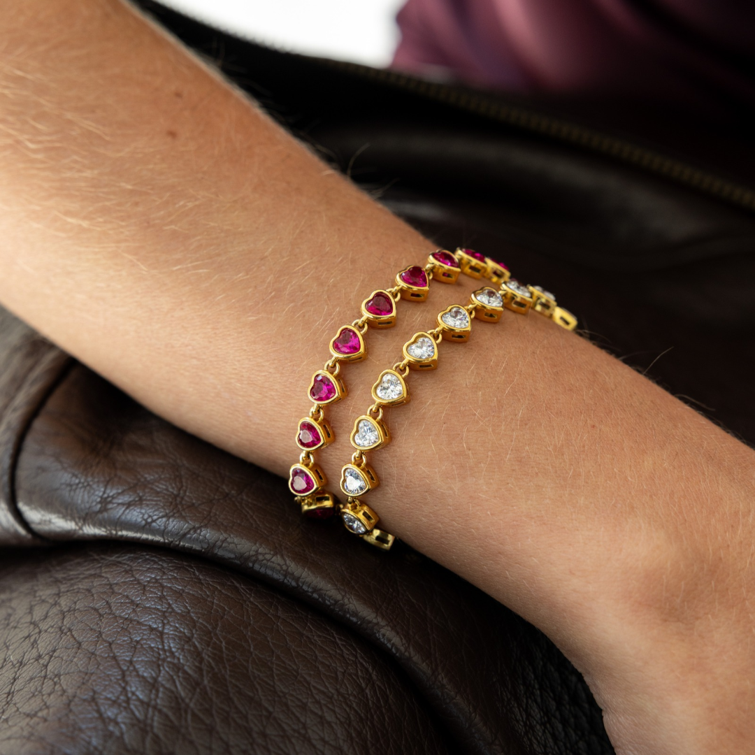 Heart Tennis Adjustable Bracelet