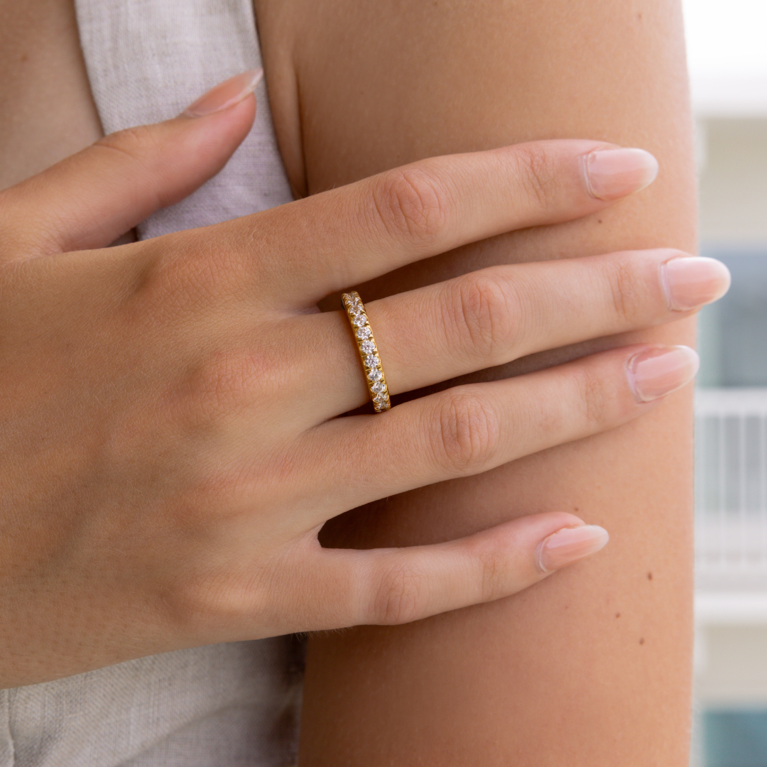 Waterproof Chunky Diamond Crystal Ring