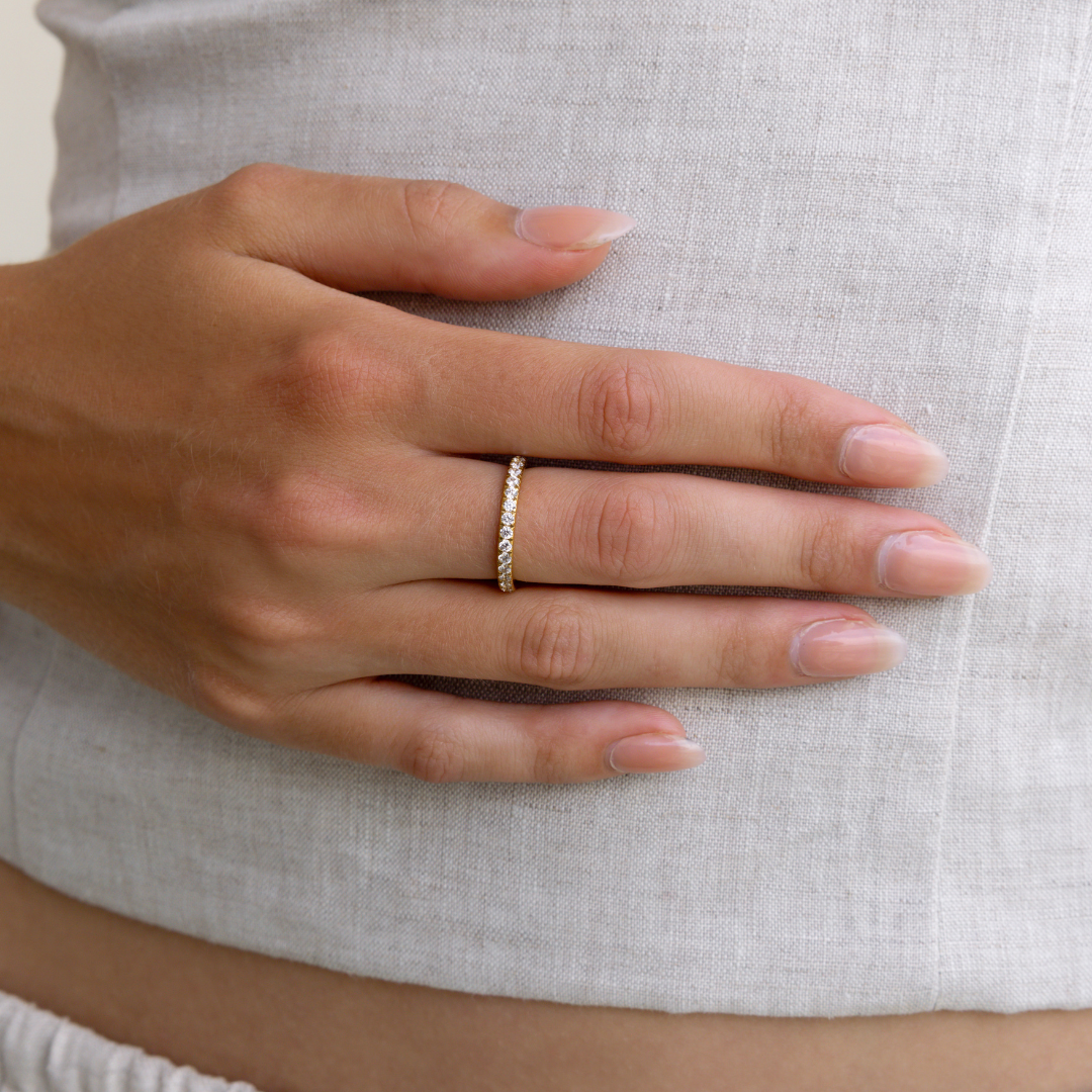 Waterproof Dainty Diamond Stacking Ring