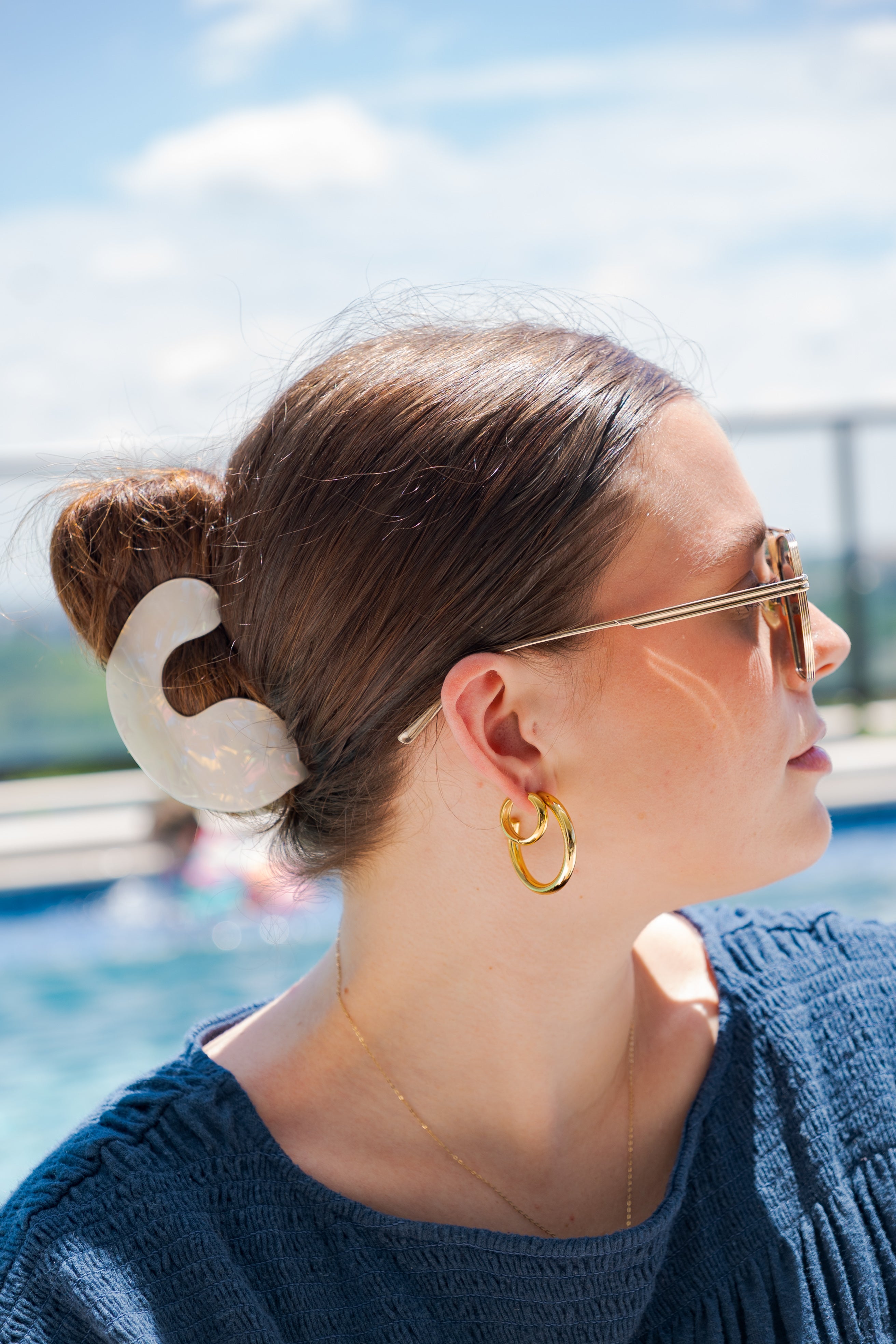 24K Gold 37mm Tube Hoops