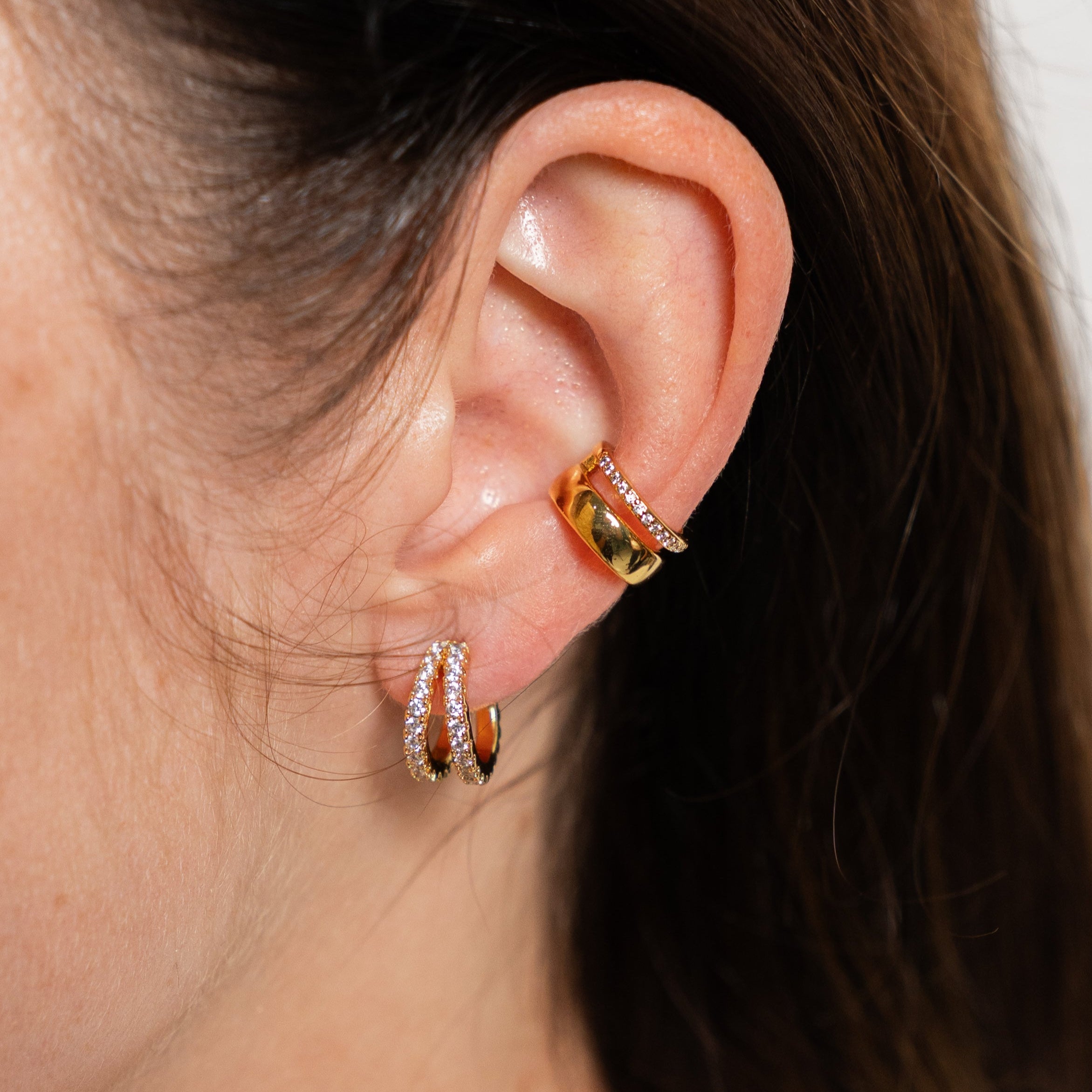 18K Gold Double Ear Cuff