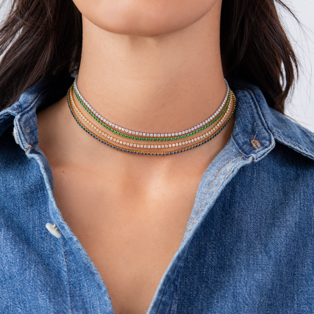 Tennis Choker Silver pink quartz