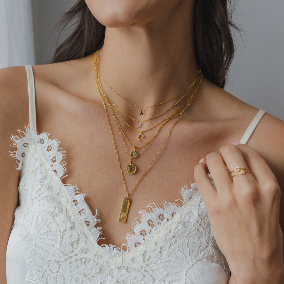 Waterproof Dainty Gold Initial Necklace