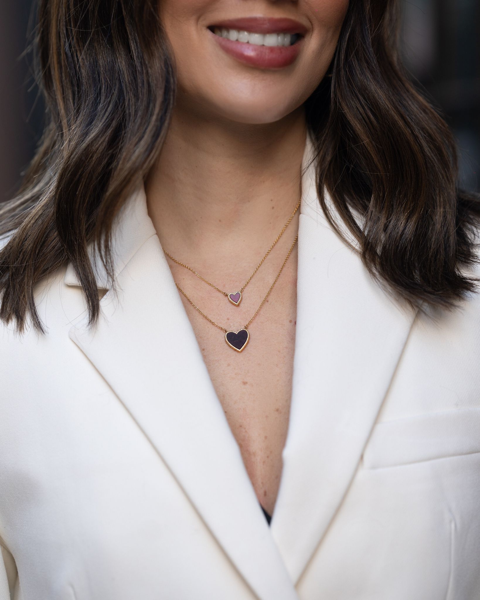 The Tiny Burgundy Agate Heart Necklace