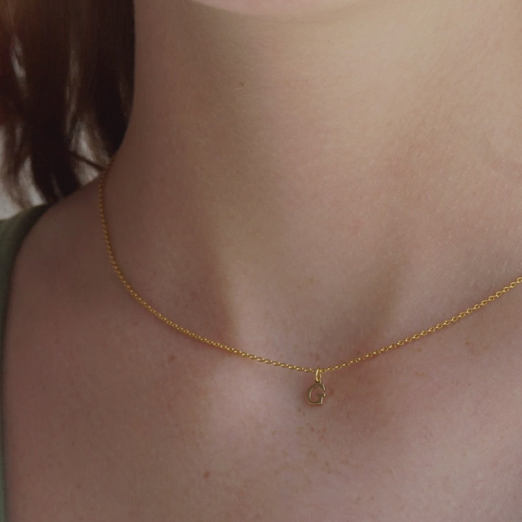 GLDN Dainty Serif Initial Necklace