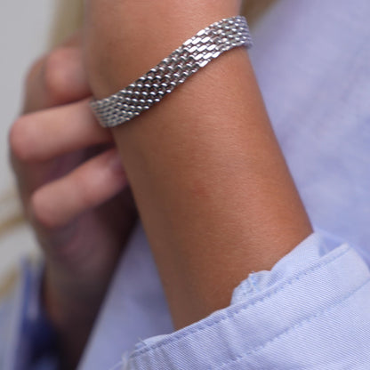 Silver Braided Band Bracelet