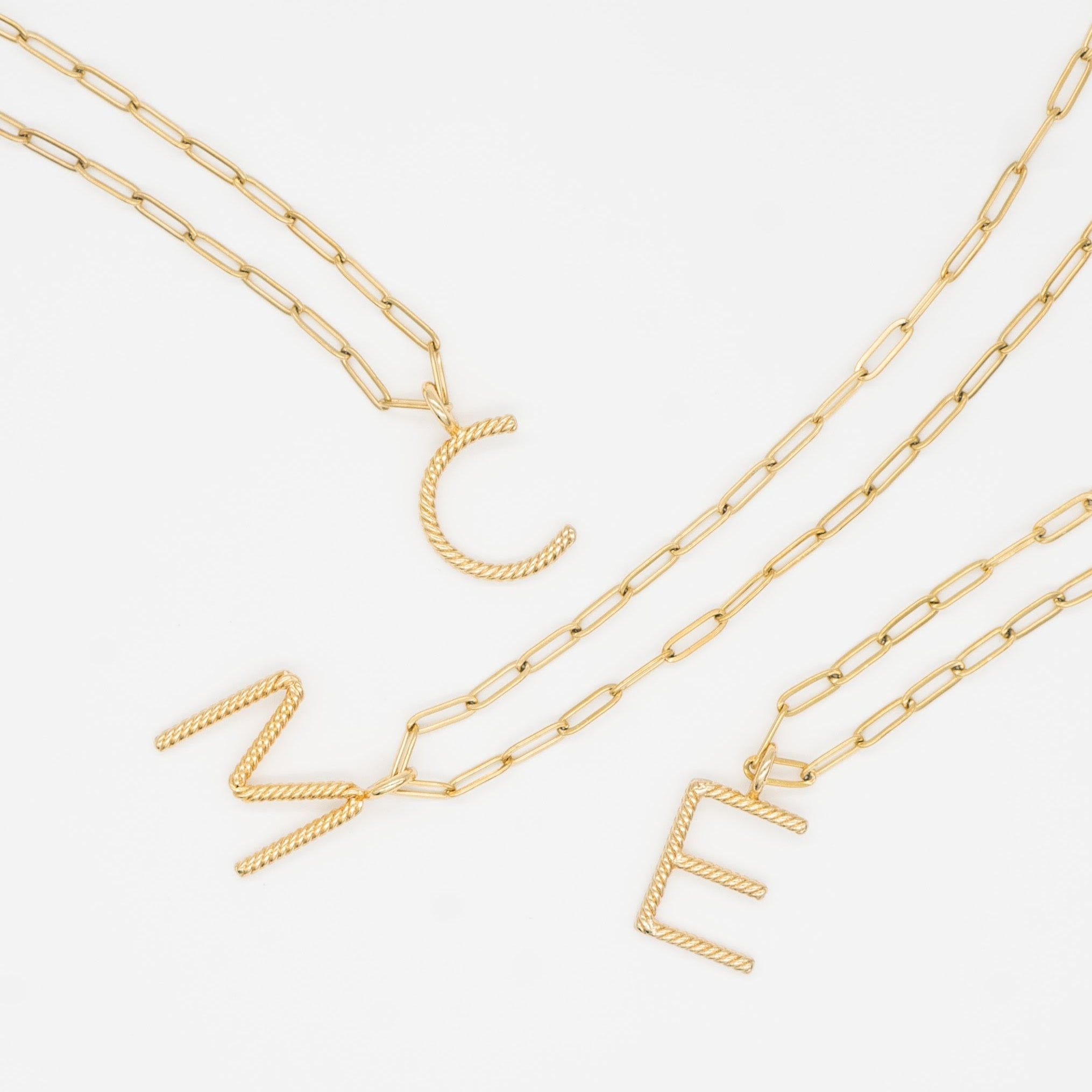 Aspen Initial paperclip Necklace
