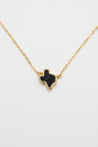 Texas Druzy Necklace in Black