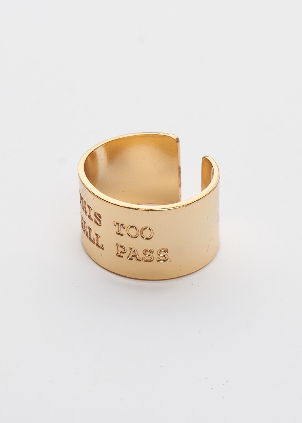 Sterling Silver and Gold Plated Double Ring, This Too Shall Pass – Hebrew |  aJudaica.com