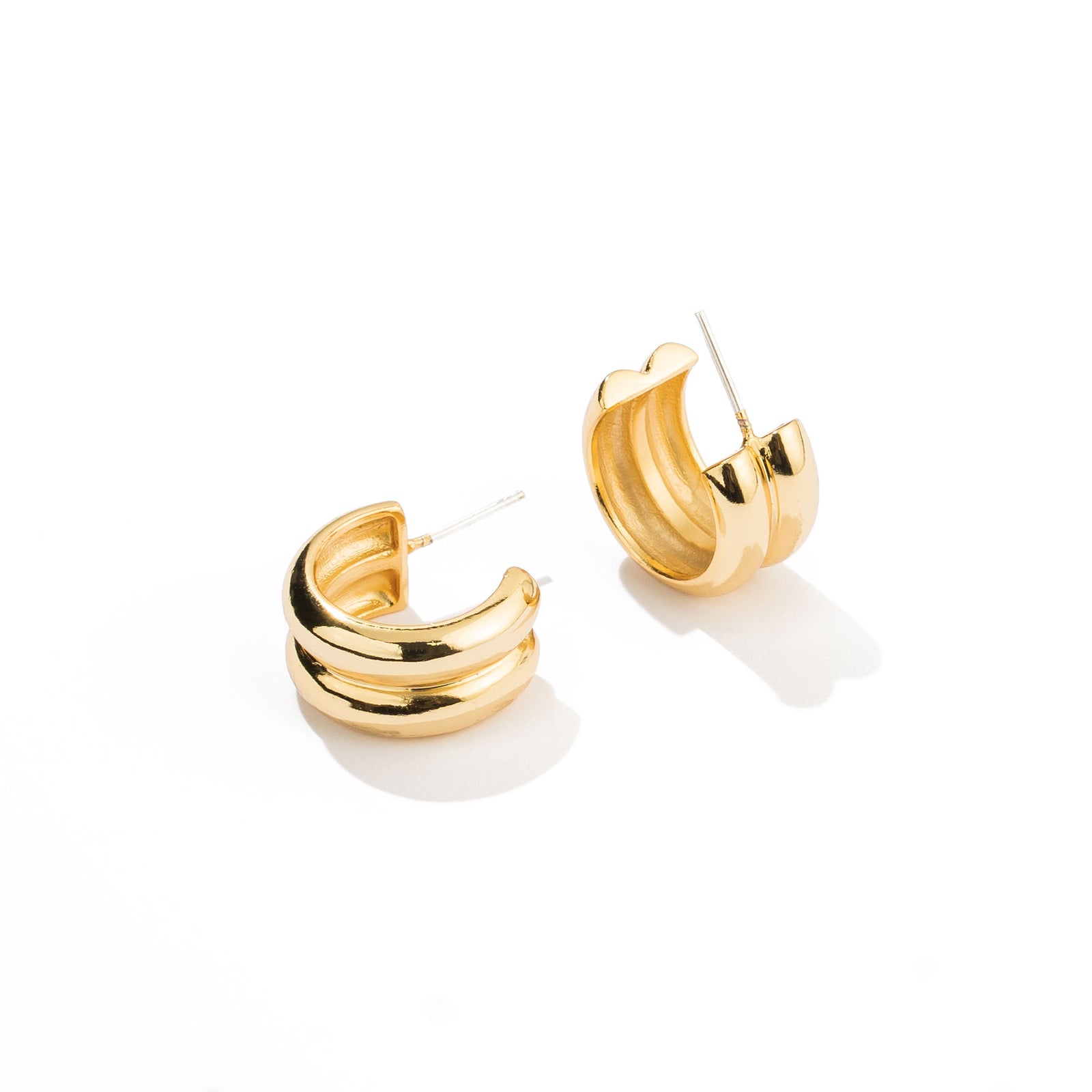 Twin Guardian Gold Hoops